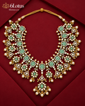 6Lotus Gulbahar green floral 92.5 silver necklace hero image