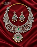 6Lotus 1008 Emerald Peacock Filigree 92.5 Silver Necklace Set hero image