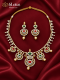 6Lotus 1014 Ruby Emerald Vine 92.5 Silver Necklace Set hero image