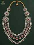 1024 ruby-red three-strand silver necklace — hero 6lotus
