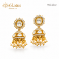 Classic Pearl Kundan Jhumka Earrings — hero — 1027