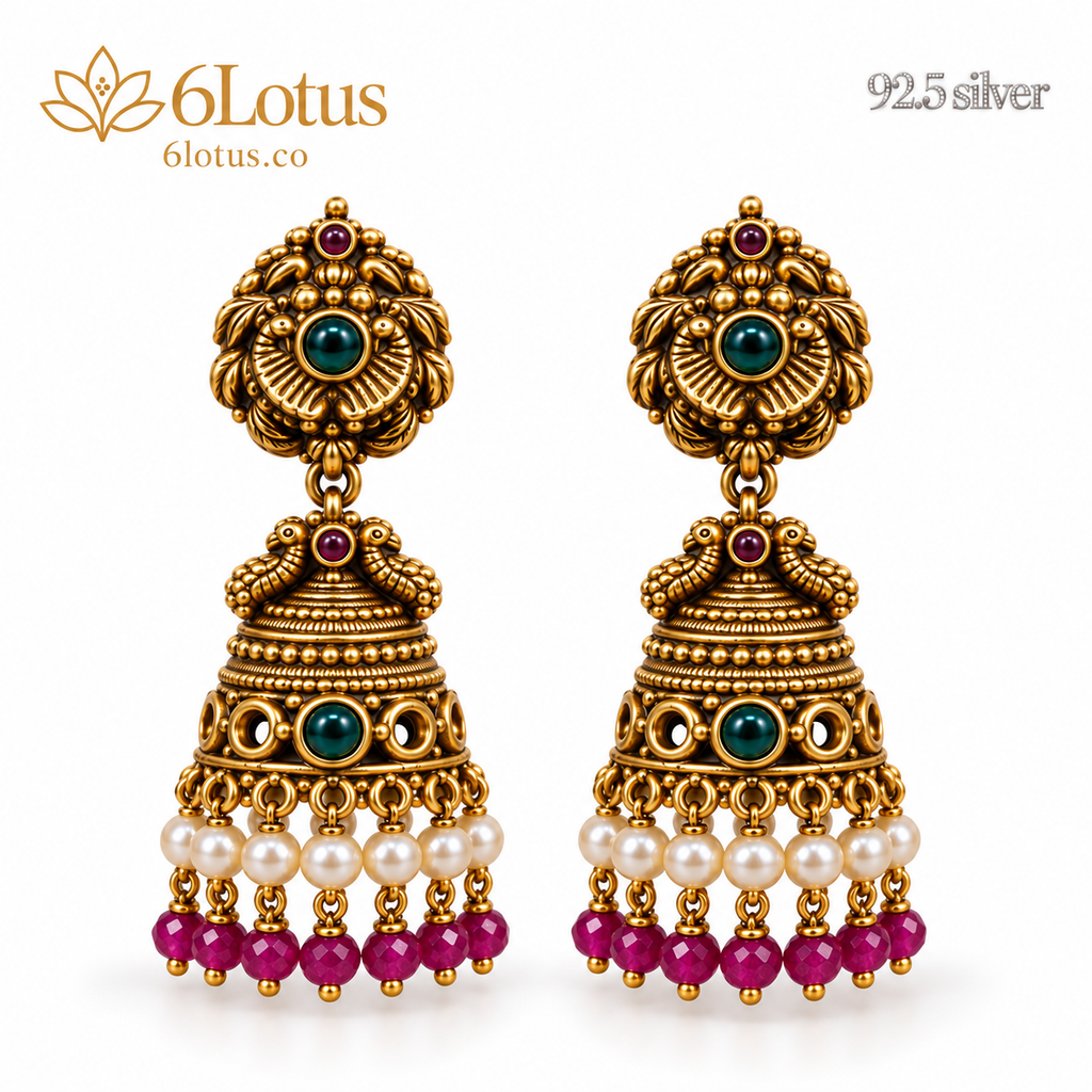 Nakshi Jumka — Pink Beads — 1032 — hero