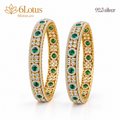 Green halo bangles set of two — hero