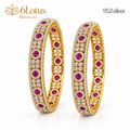 Ruby halo bangles set of two — hero