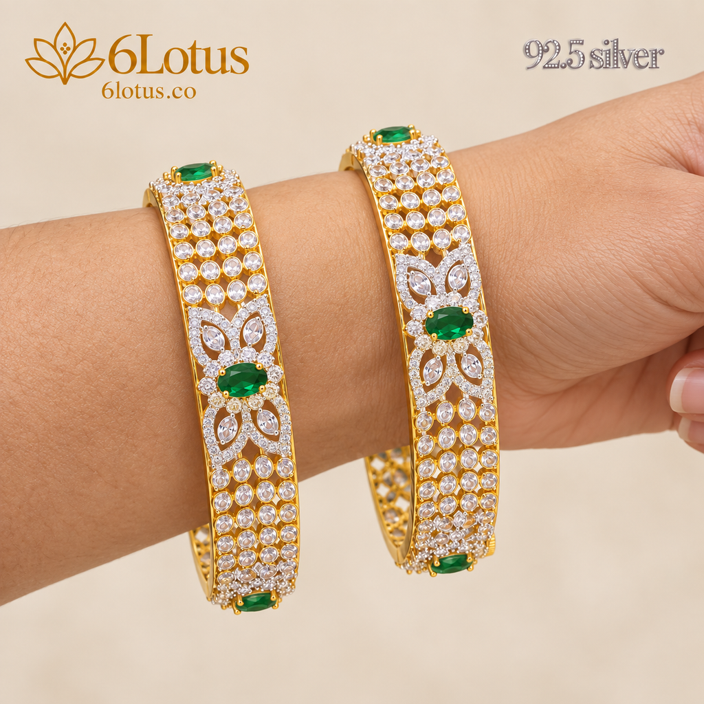 1049 floral openable bangles — detail