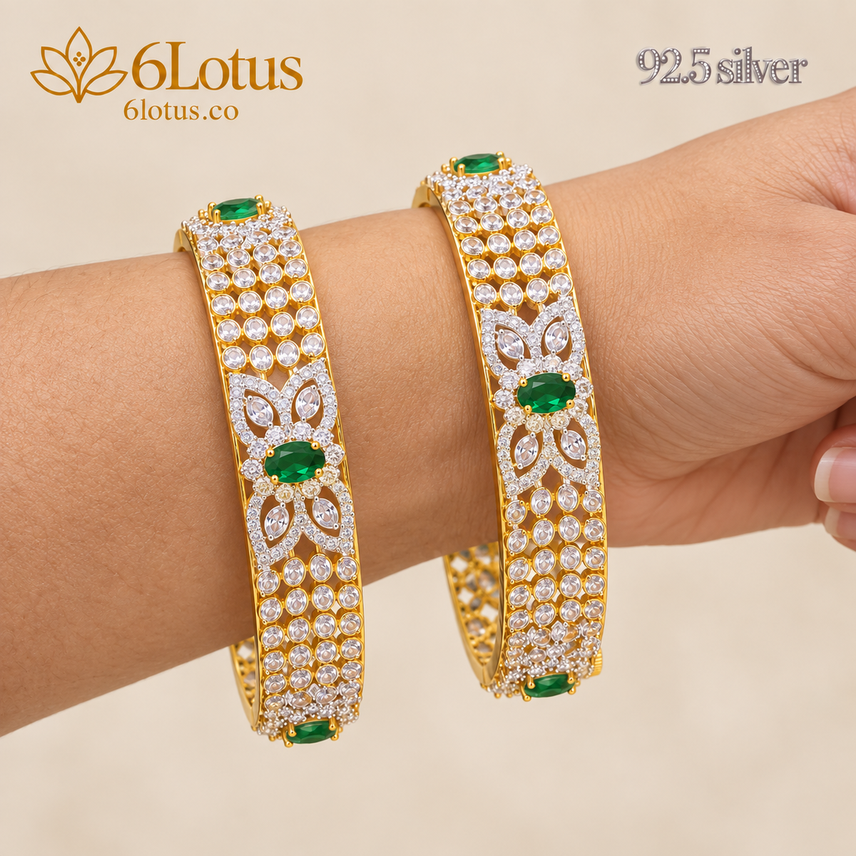 1049 floral openable bangles — detail