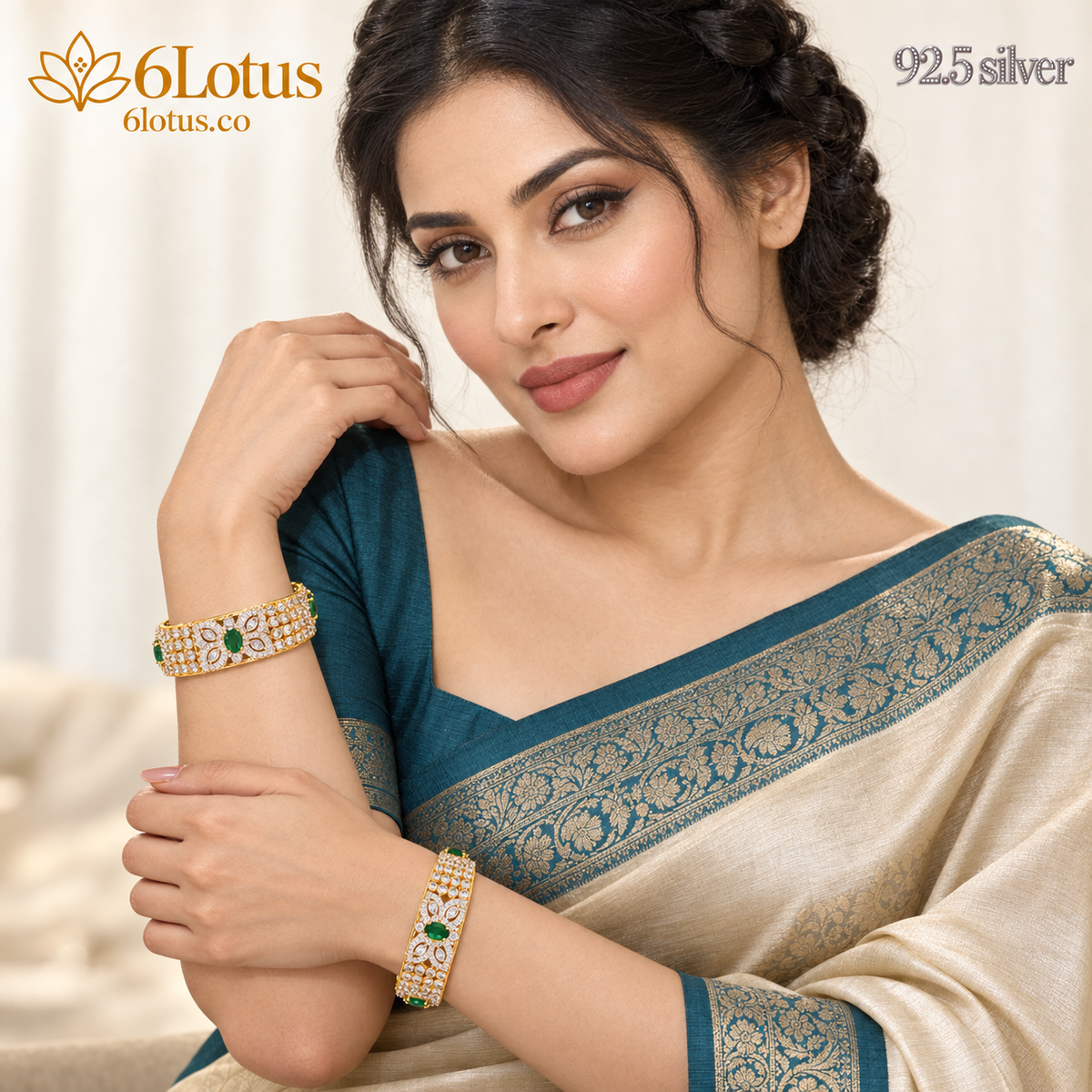 1049 floral openable bangles — portrait
