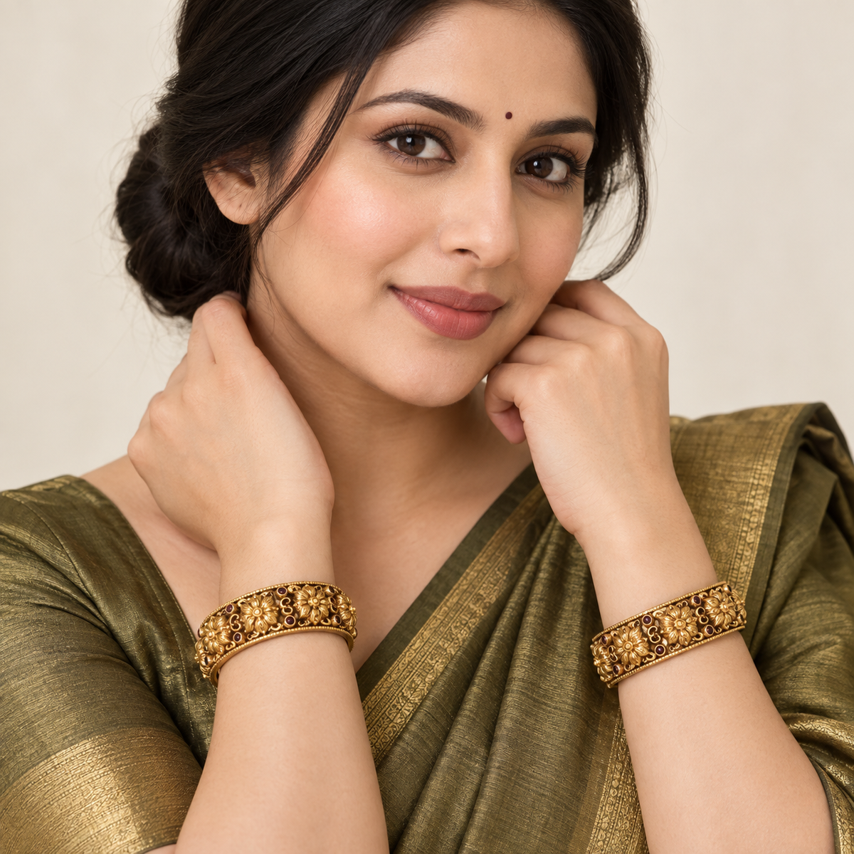 1055 Nakshi floral bangles — new model photograph